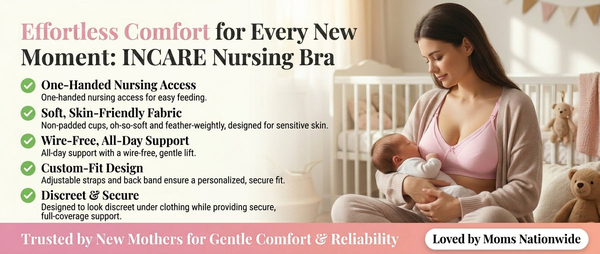 In Care nursing bra — wire-free, one-handed access, soft skin-friendly fabric for new mothers in India