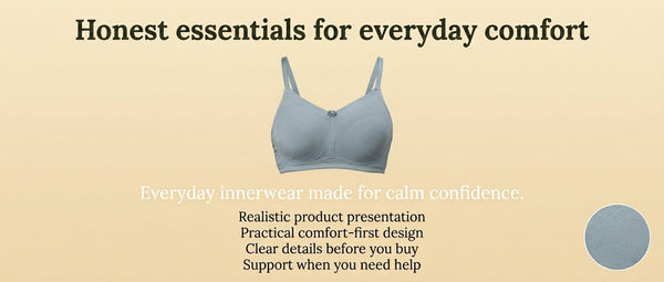 In Care soft sage everyday bra — honest innerwear made for calm confidence