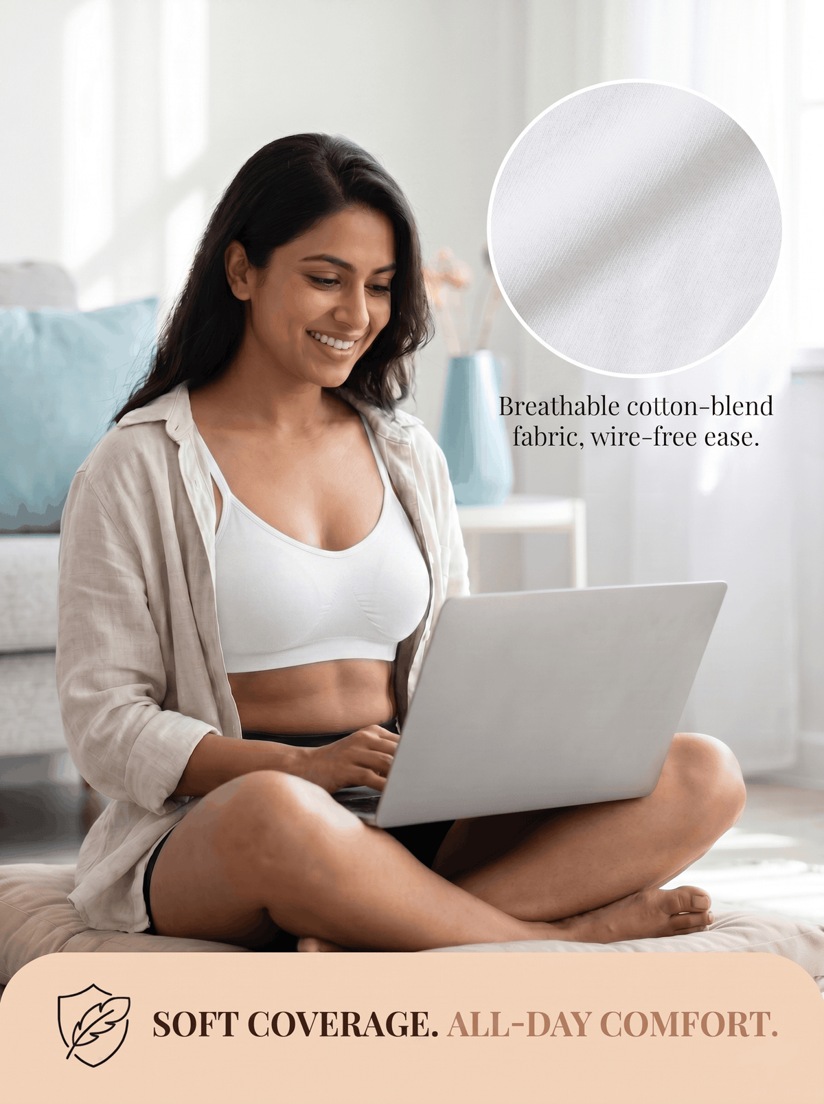 Full Coverage Non-Padded Sports Bra - 6 Colours