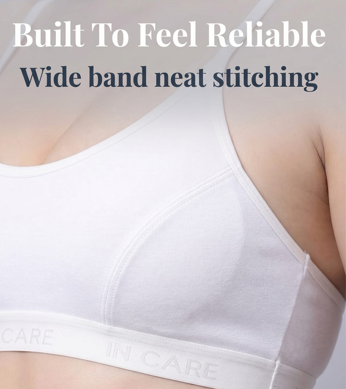 In Care Slip On Sports Bra – Non Padded Wire Free Cotton Bralette for Women