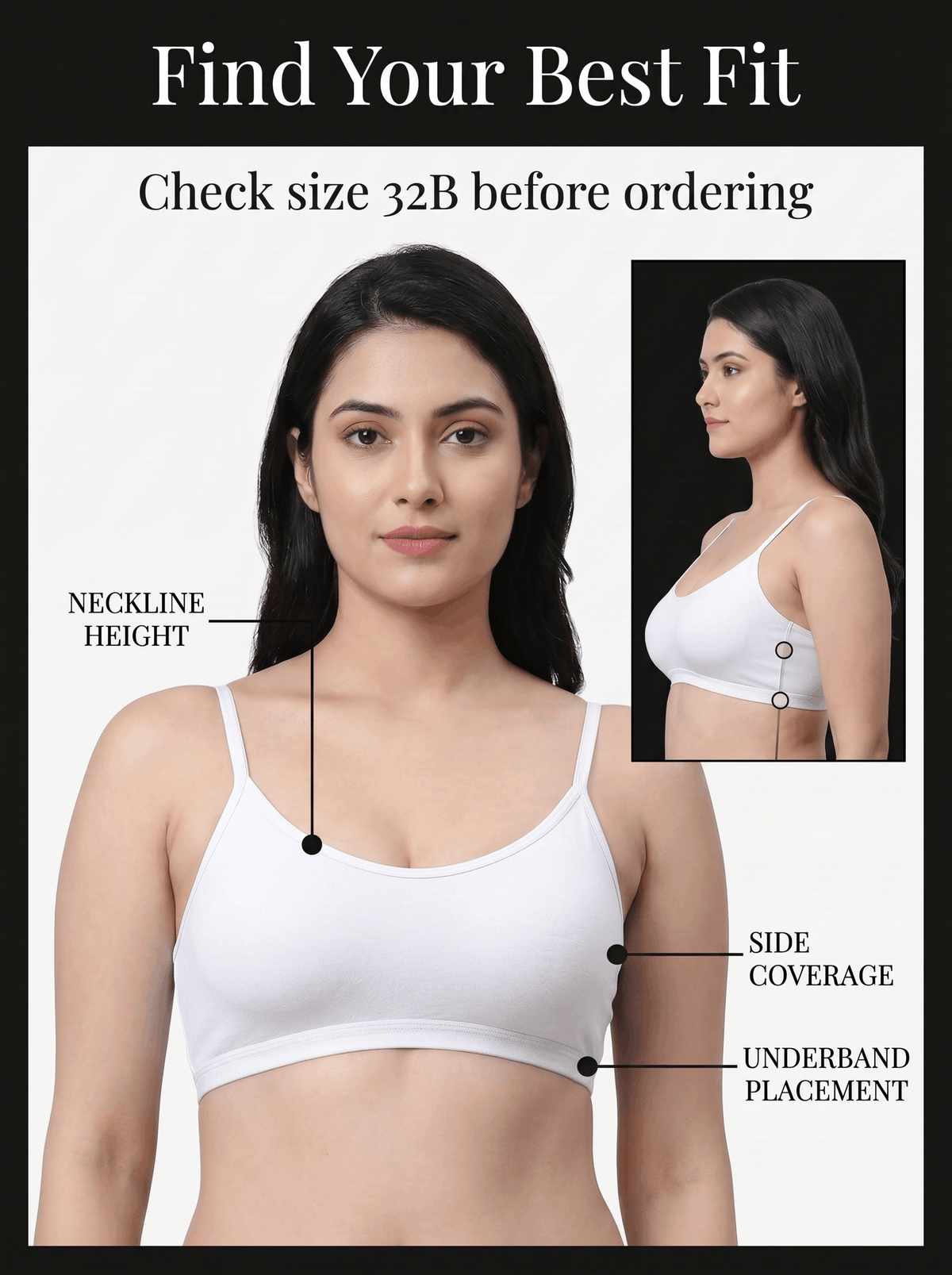 Slip-On Sports Bra - Non-Padded, Full Coverage