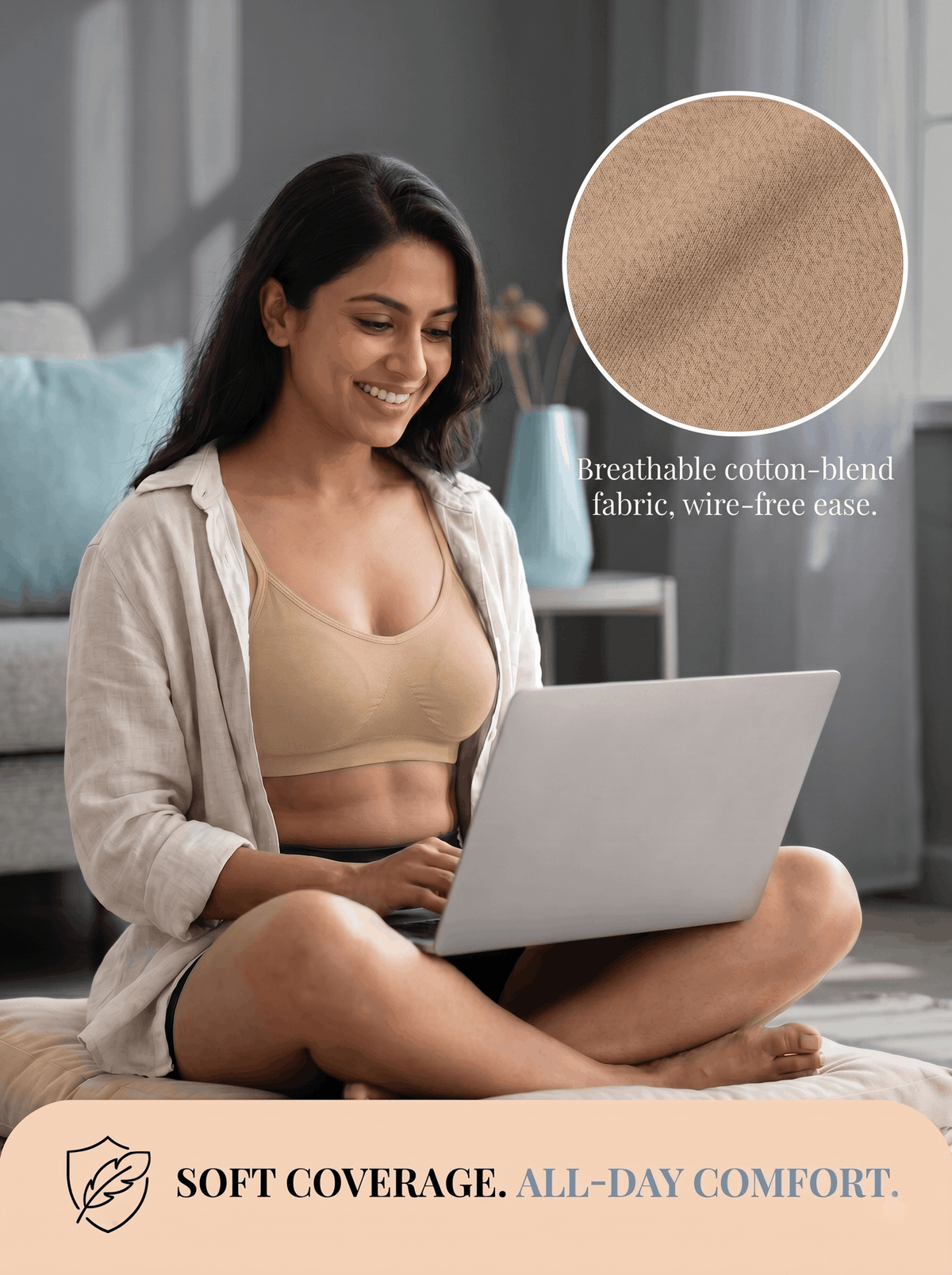 Full Coverage Non-Padded Sports Bra - 6 Colours