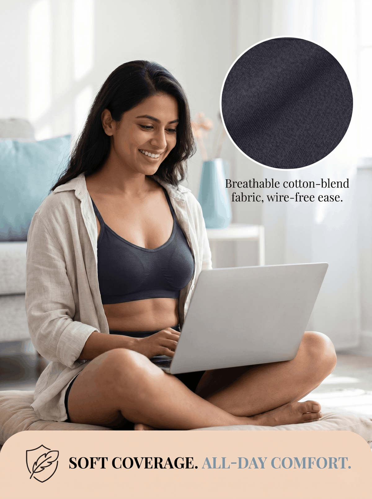 Full Coverage Non-Padded Sports Bra - 6 Colours