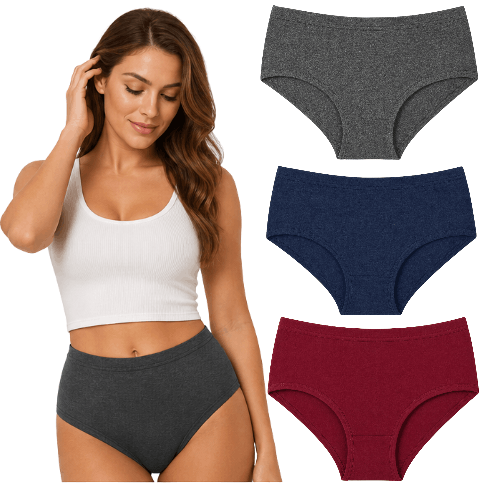 Printed Cotton Hipster Panties with Inner Elastic - Pack of 3