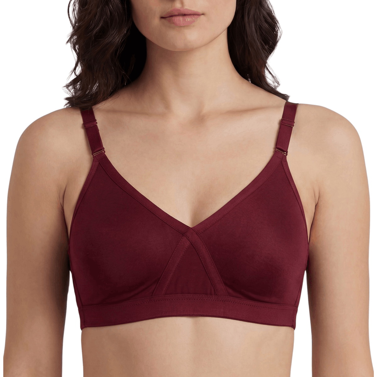 Full Coverage Non-Padded Bra in Soft Interlock Fabric - AlplSenorita, D Cup