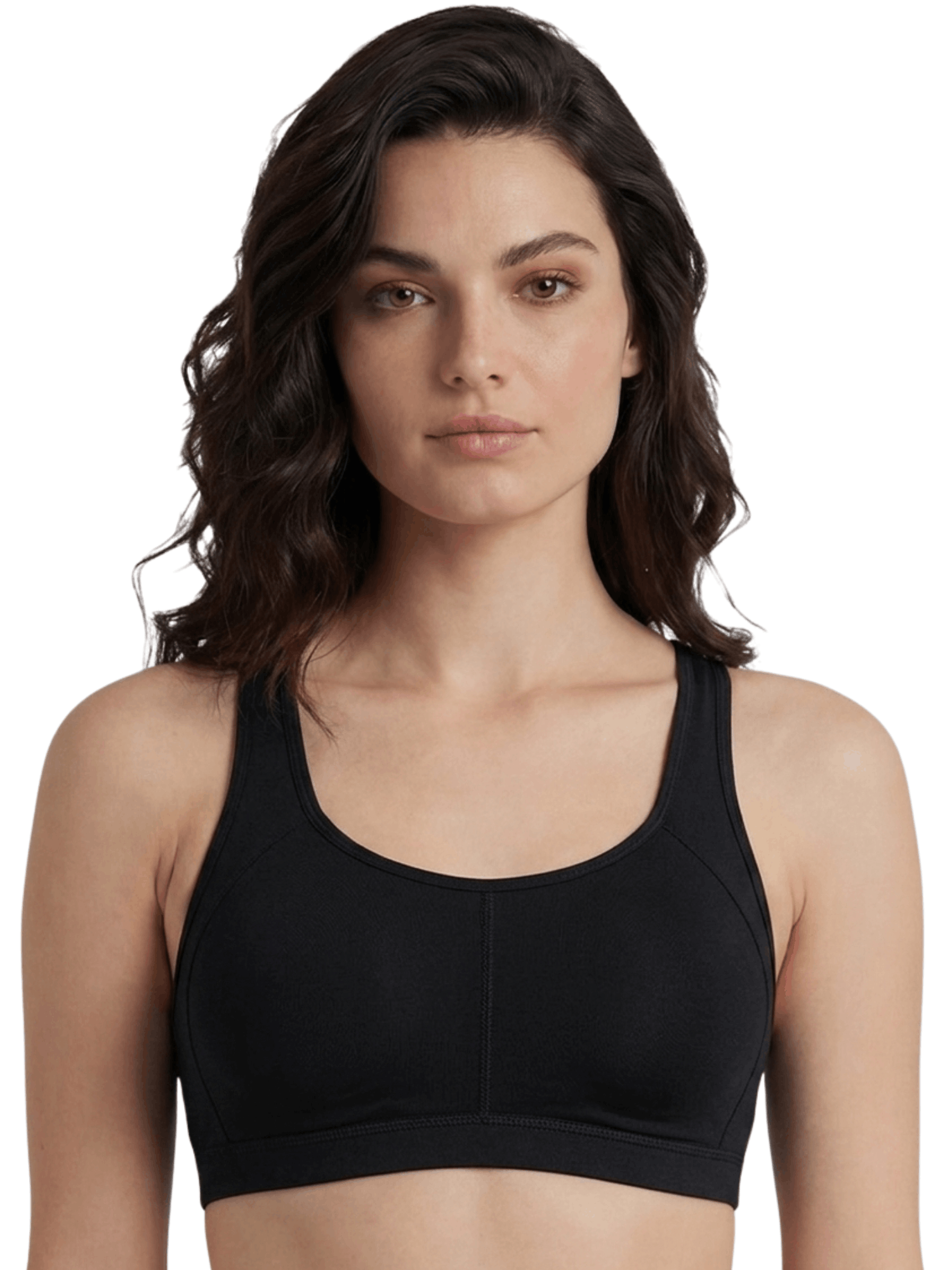 Padded Sports Bra with Removable Cups & Adjustable Straps