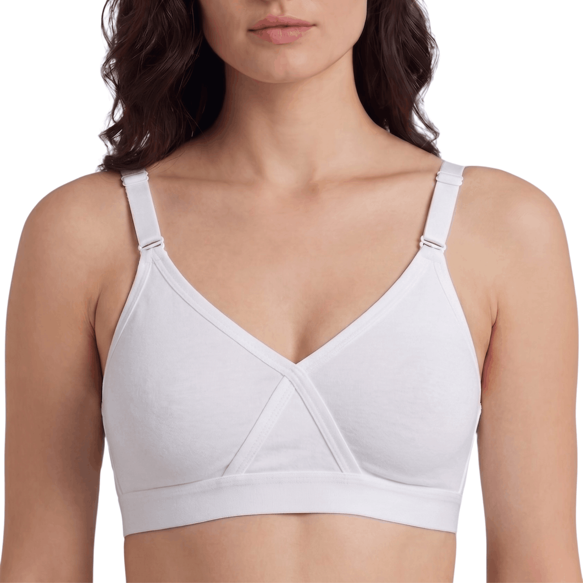 Full Coverage Non-Padded Bra in Soft Interlock Fabric - AlplSenorita, D Cup