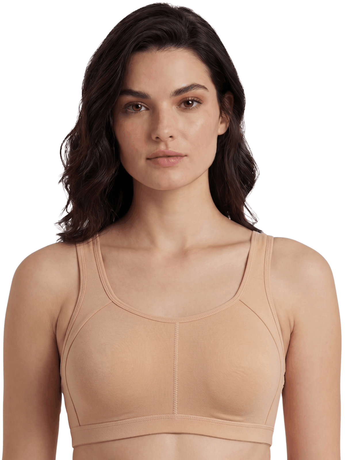 Padded Sports Bra with Removable Cups & Adjustable Straps