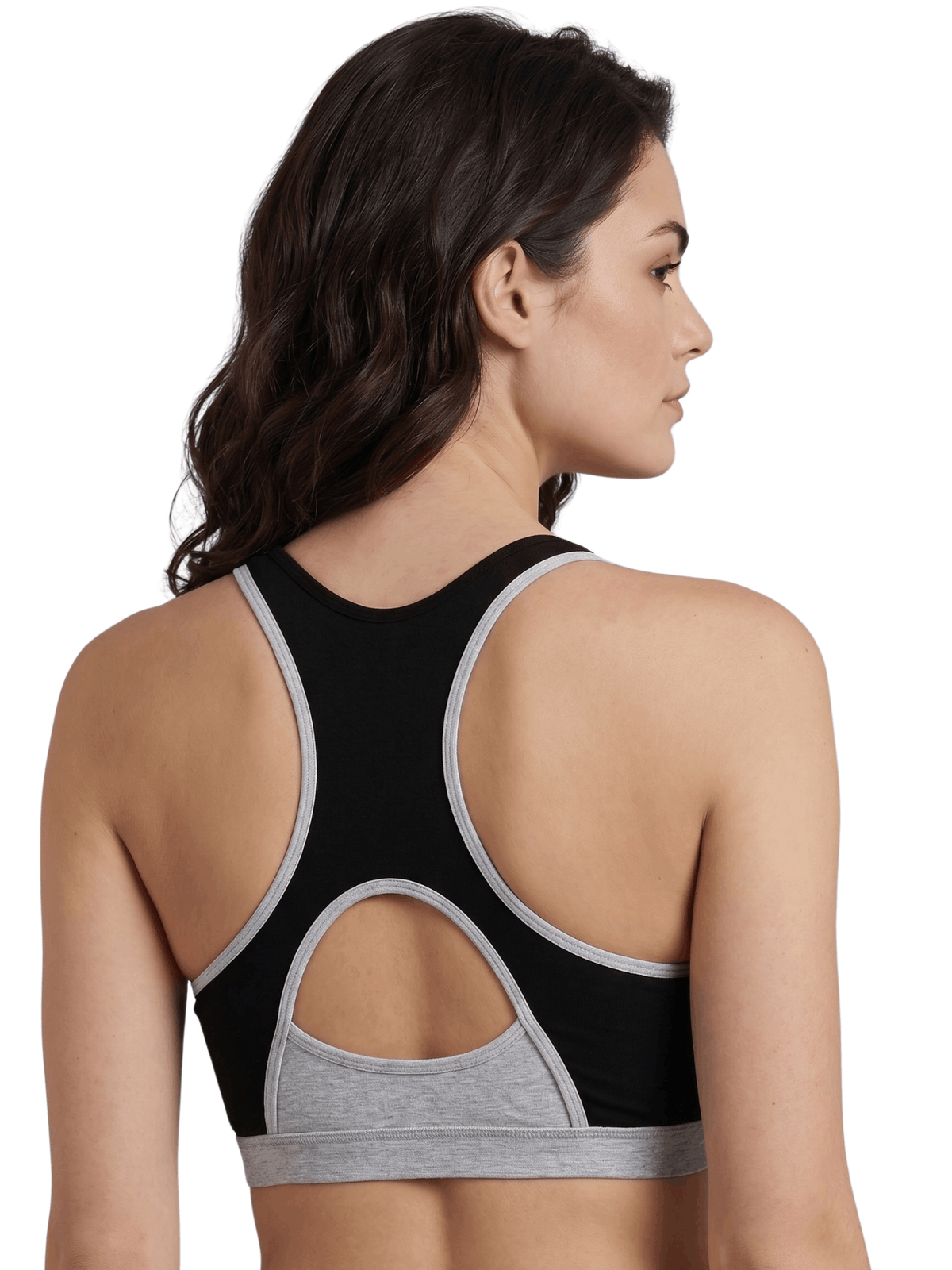 Padded Sports Bra with Removable Cups & Adjustable Straps