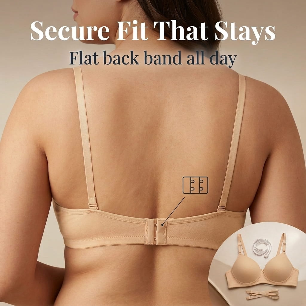Medium Coverage Non-Padded Bra | Detachable Transparent Straps