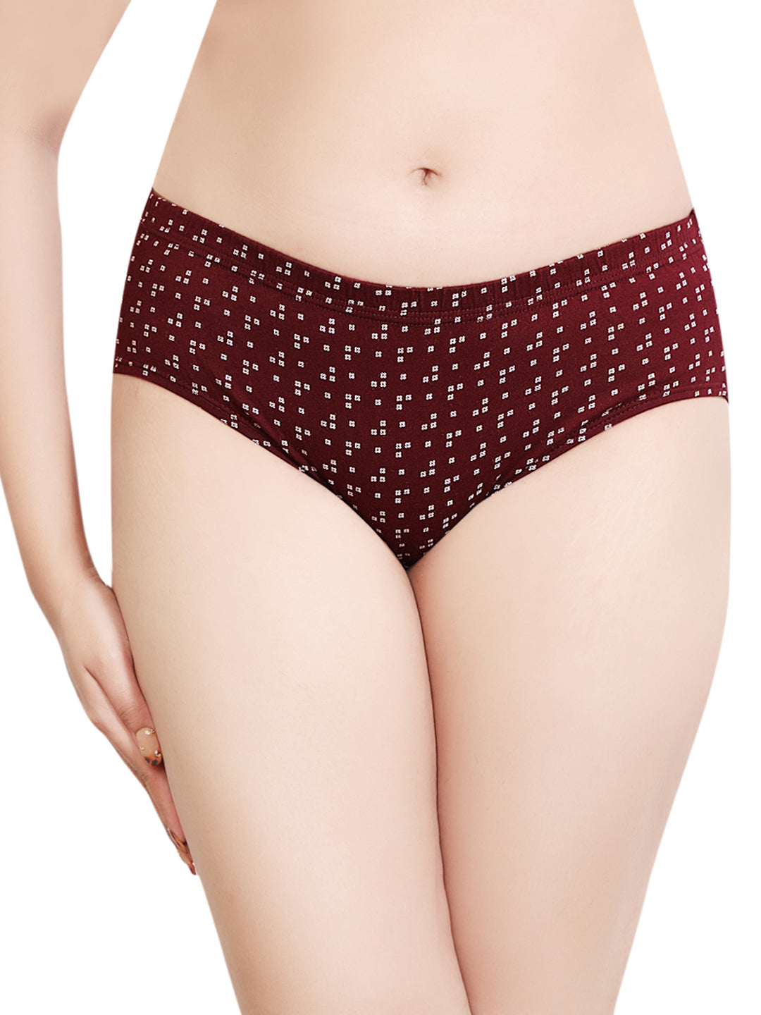 In Care Pack of 3 Printed Mid Rise Inner Elastic Hipster Panties (ICIN-118)