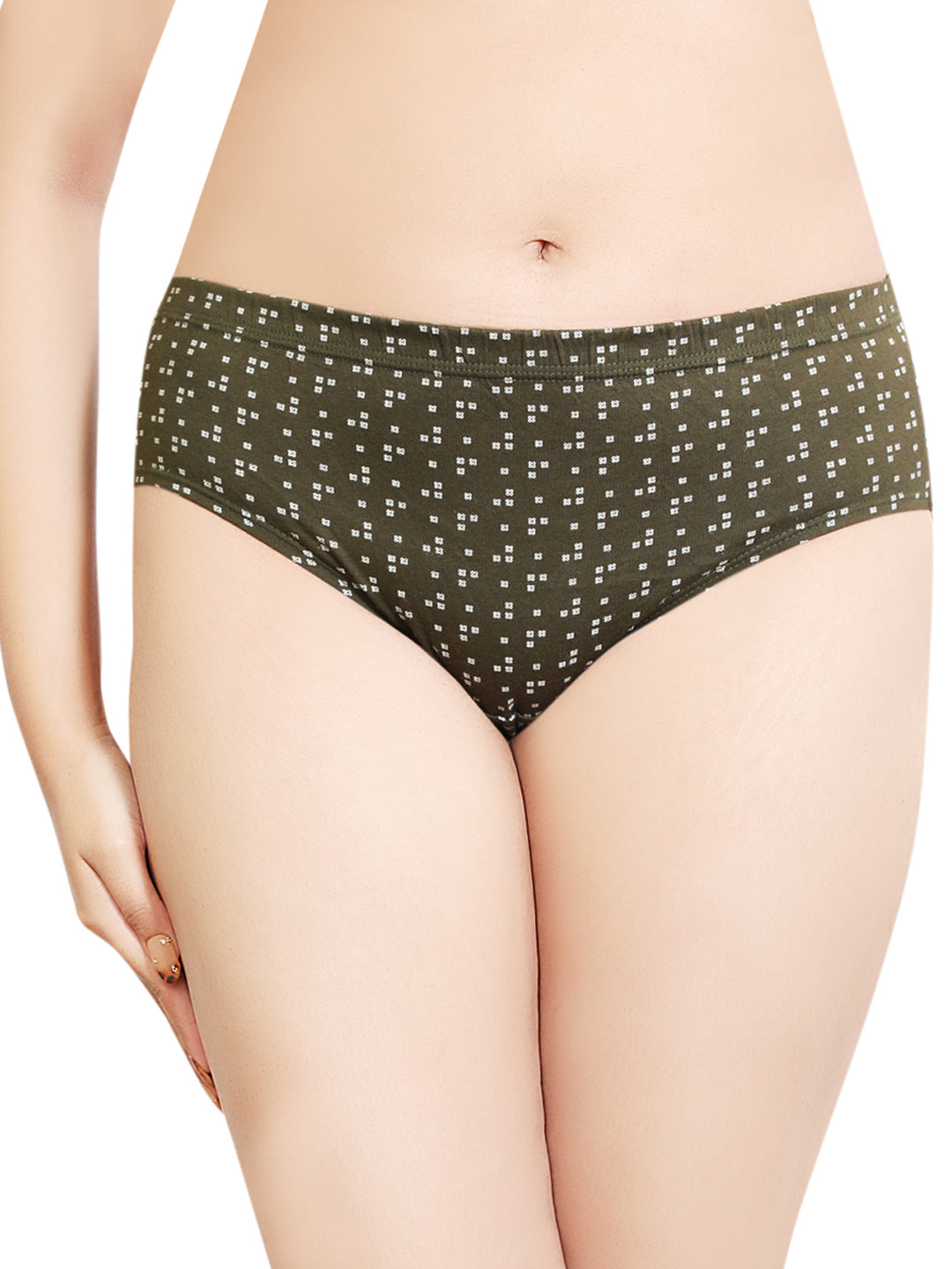 In Care Pack of 3 Printed Mid Rise Inner Elastic Hipster Panties (ICIN-118)