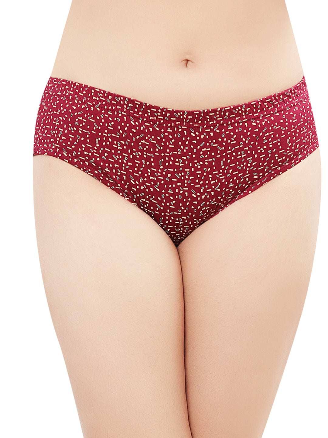 In Care Pack of 3 Printed Mid Rise Inner Elastic Hipster Panties (ICIN-116)