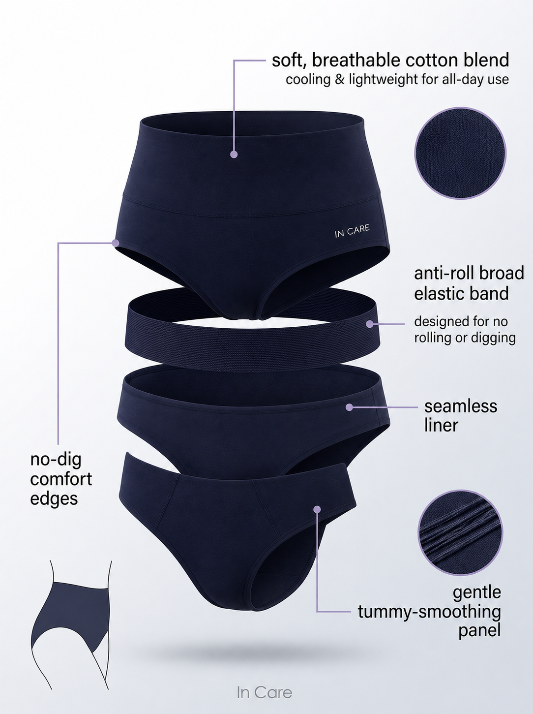 Shapewear Tummy Control Panty with Broad Elastic Waistband | Full Coverage