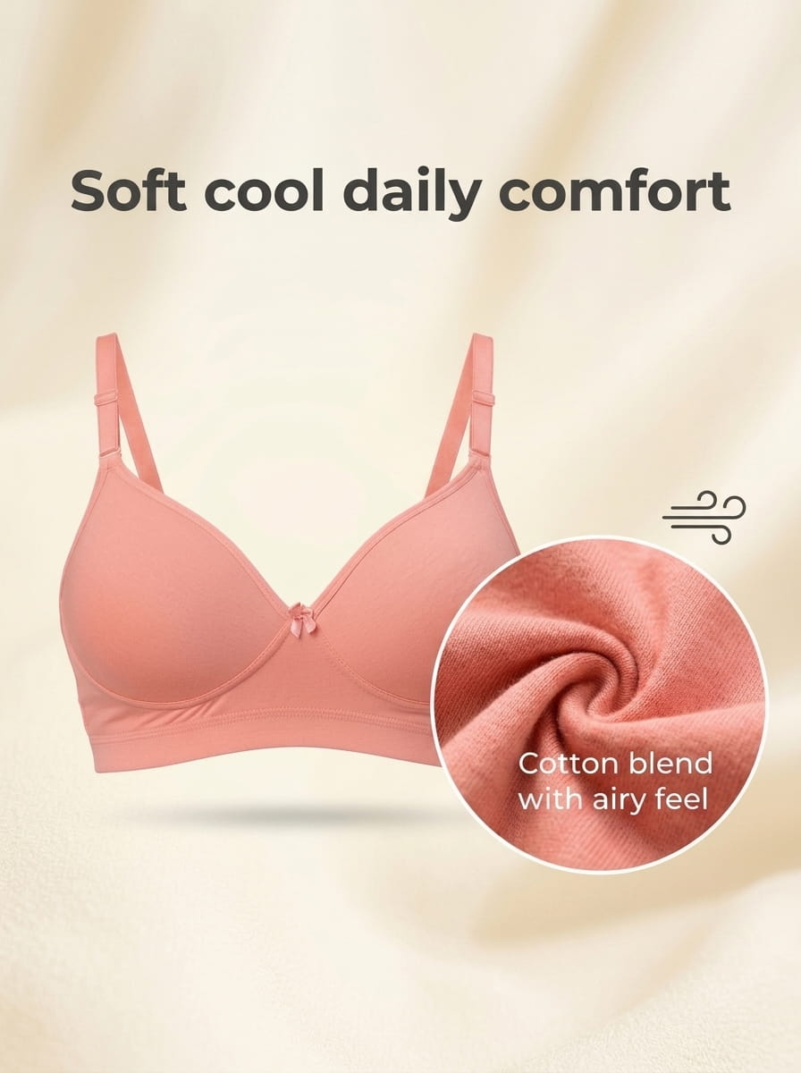 Medium Coverage Padded T-Shirt Bra - B Cup, 6 Colours