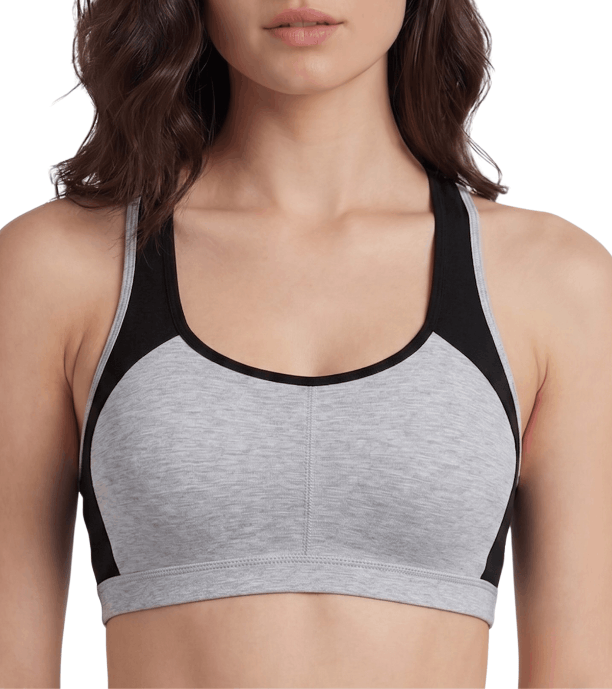 Padded Sports Bra with Removable Cups & Adjustable Straps