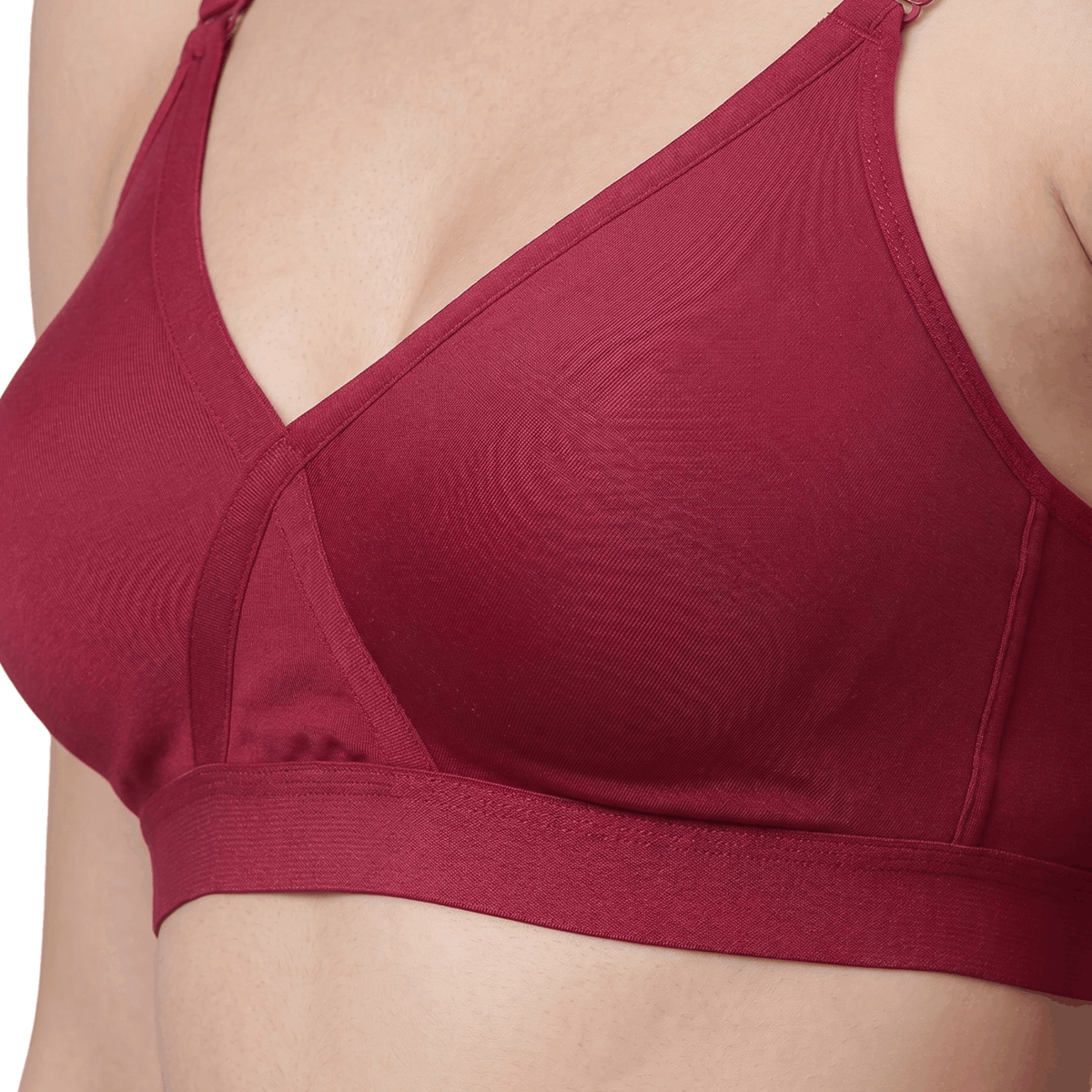 Full Coverage Non-Padded Bra in Soft Interlock Fabric - AlplSenorita, D Cup