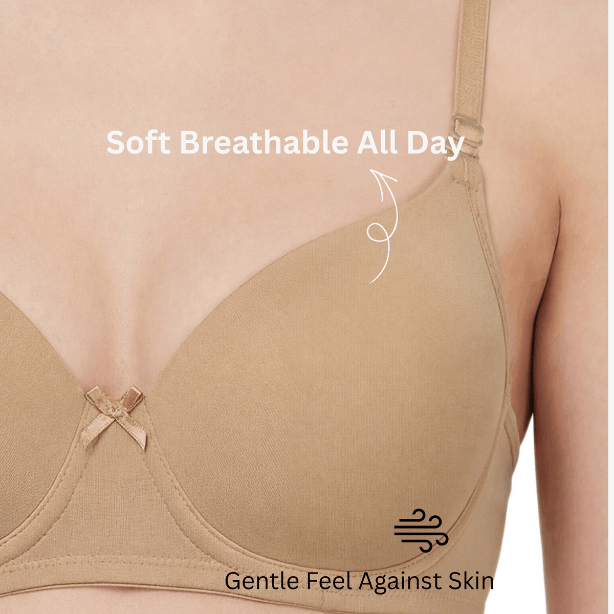 Padded Bra with Detachable Straps - Medium Coverage, B Cup