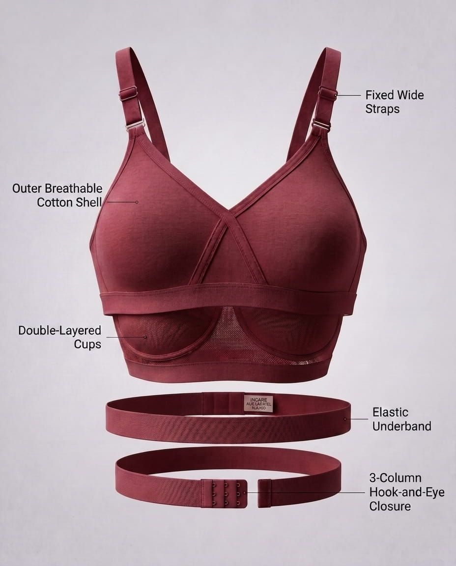 Full Coverage Non-Padded Bra in Soft Interlock Fabric - AlplSenorita, D Cup