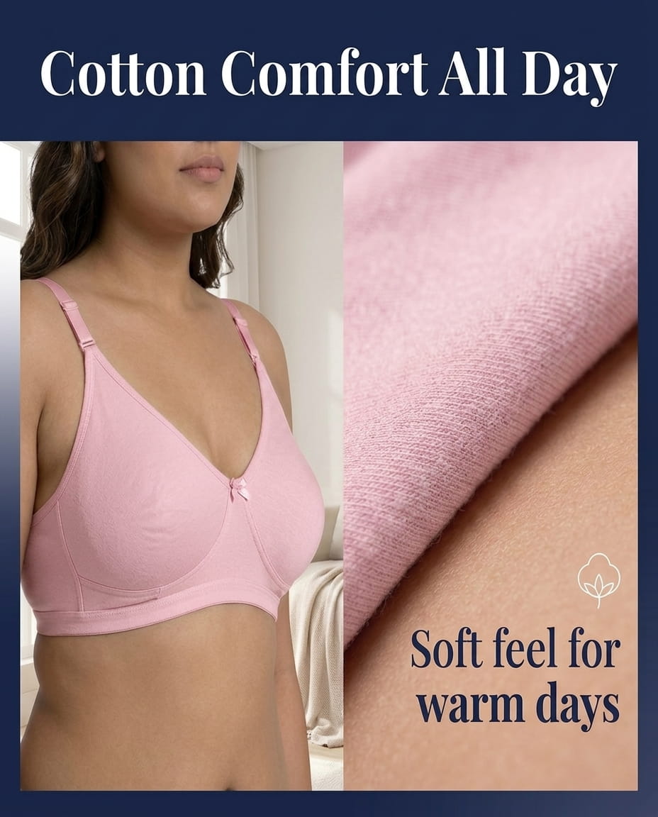 Plus Size Full Coverage Non-Padded Bra -E Cup (36E-46E)