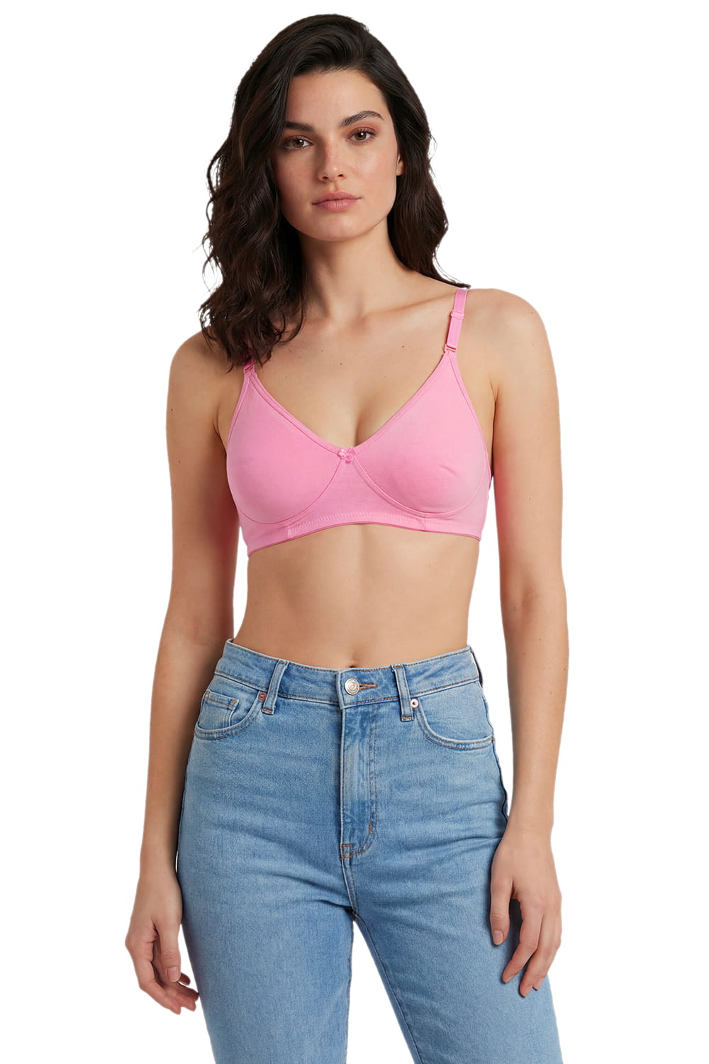 Medium Coverage Non-Padded Bra | Detachable Transparent Straps