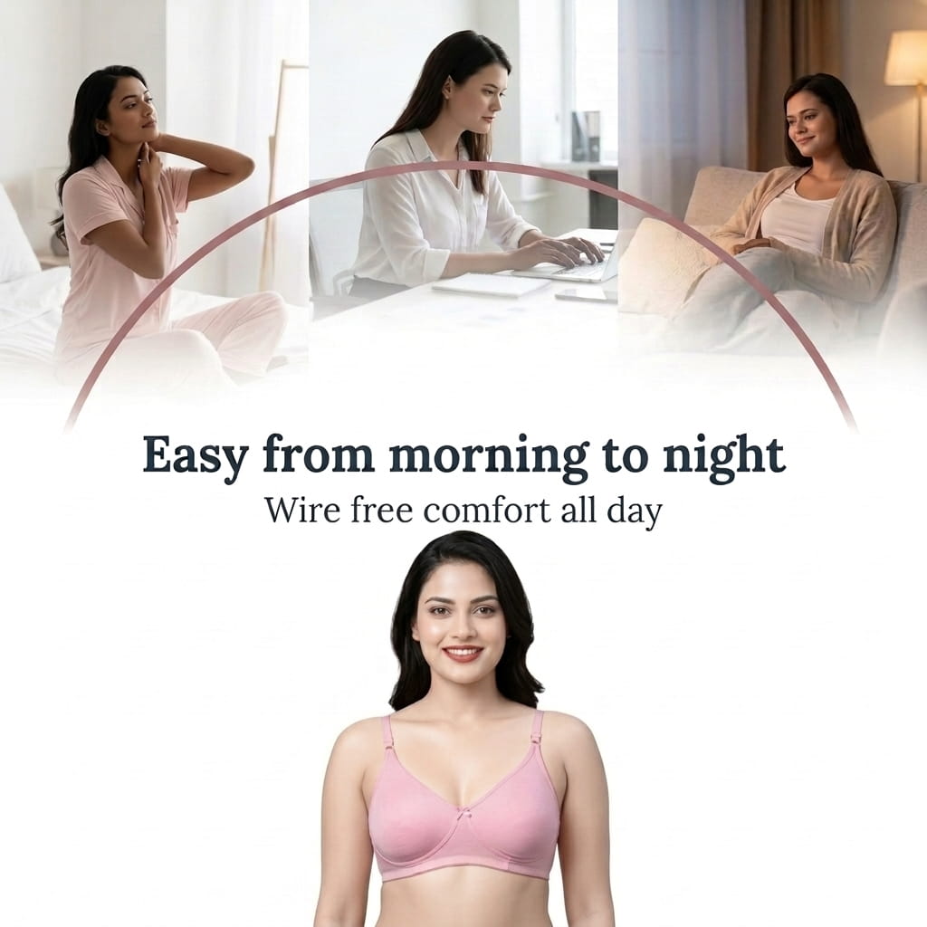 Non-Padded Full Coverage Bra for Women – Wire Free, Moulded Cups (Soha)