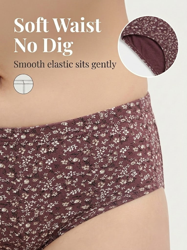 Cotton Hipster Panty Combo – Nude, Mauve & Espresso, Pack of 3