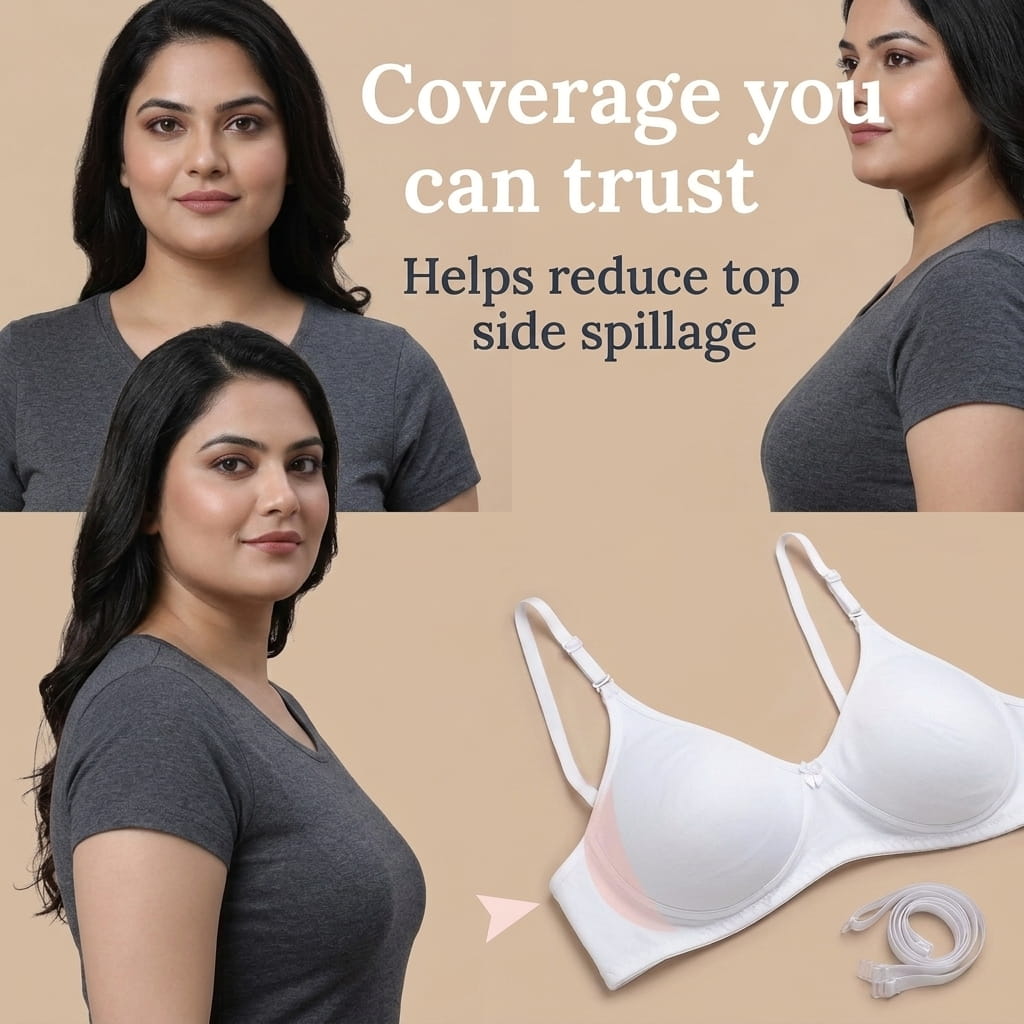 Medium Coverage Non-Padded Bra | Detachable Transparent Straps