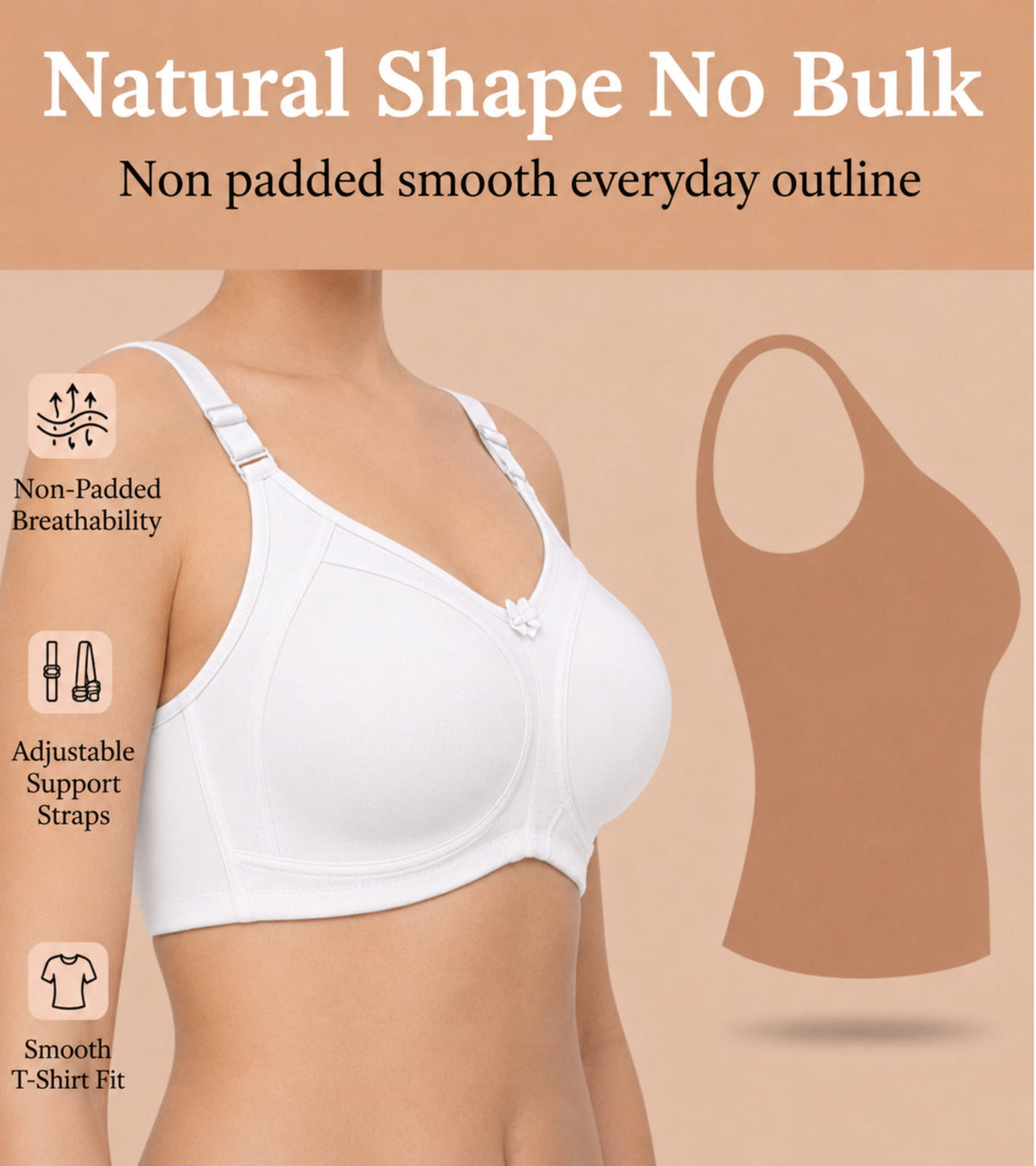 Smooth Full Coverage Non-Padded T-Shirt Bra - AlplSpaceX, C Cup