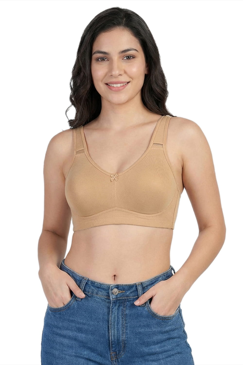 Full Coverage Non-Padded T-Shirt Bra in Polyamide - AlplSecret, D Cup