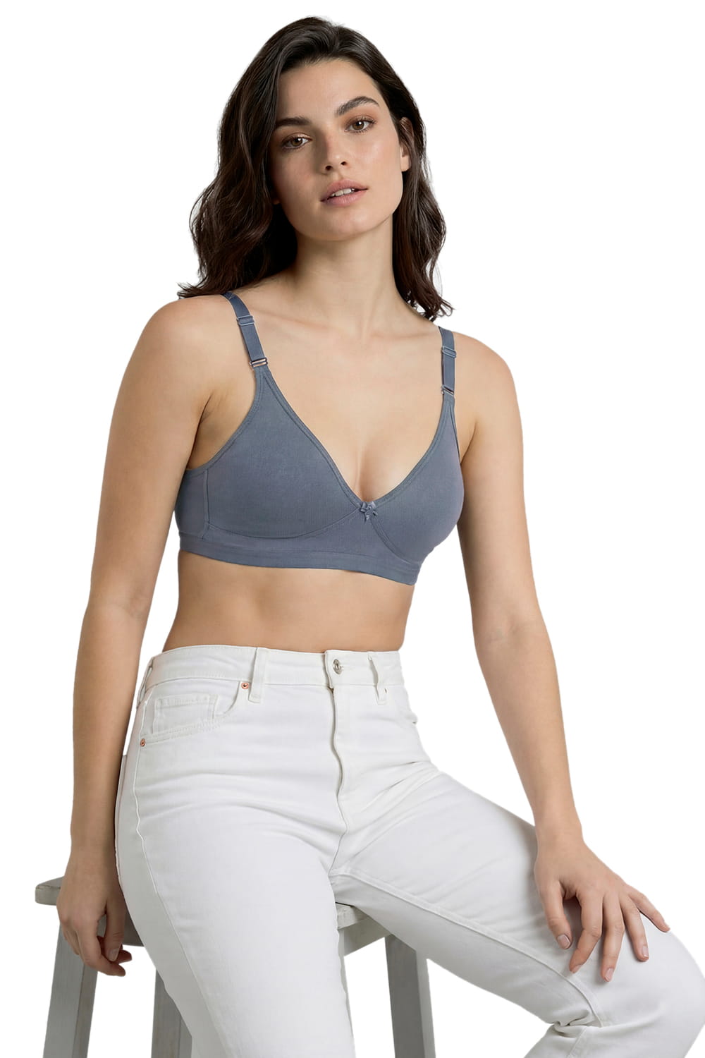 Non-Padded Full Coverage Cotton Bra for Women – Wire Free, Moulded Cups (Suhana)
