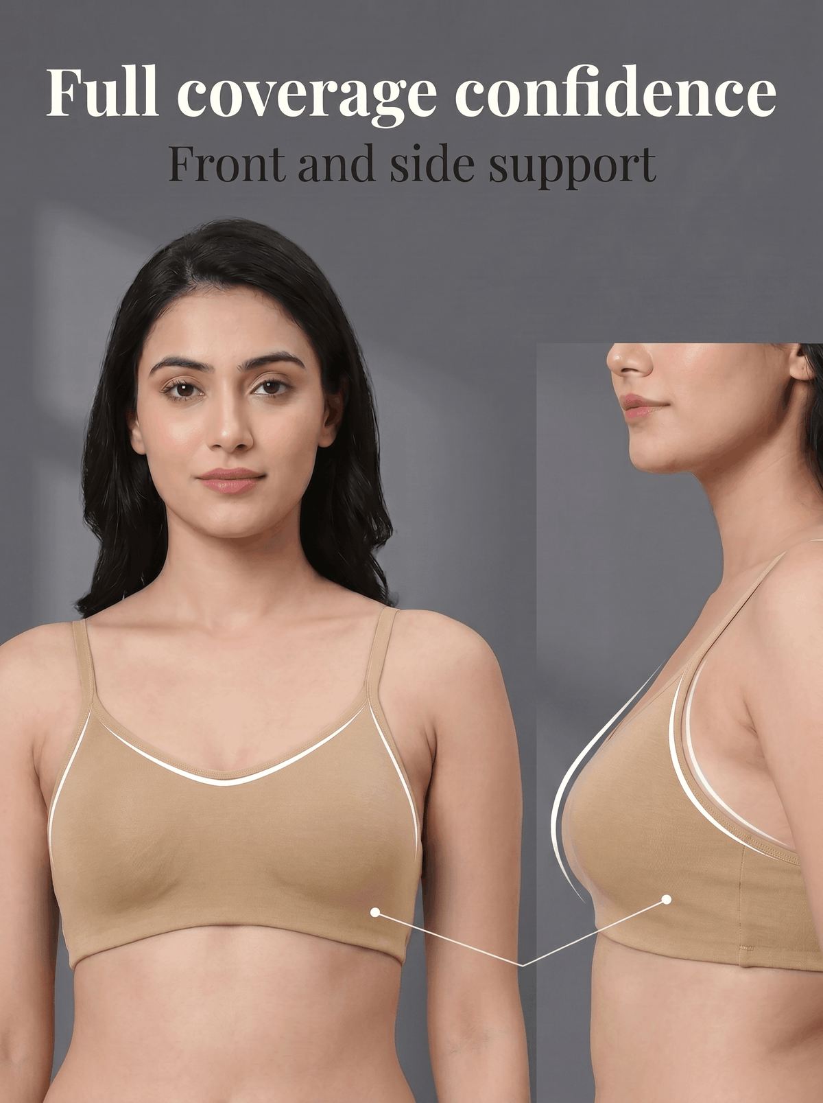 Full Coverage Non-Padded Sports Bra - 6 Colours
