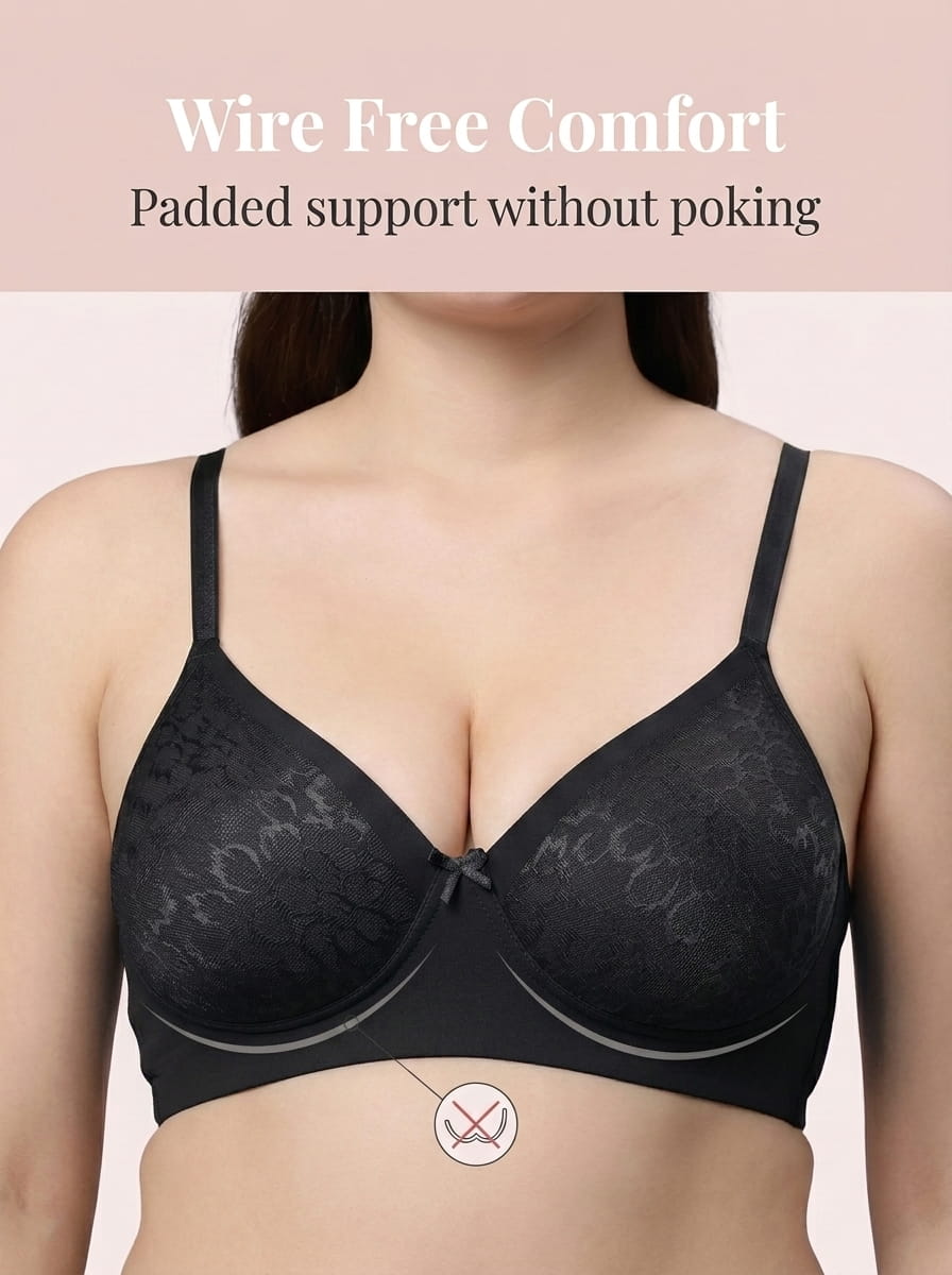 Medium Coverage Padded Lace Bra - B Cup