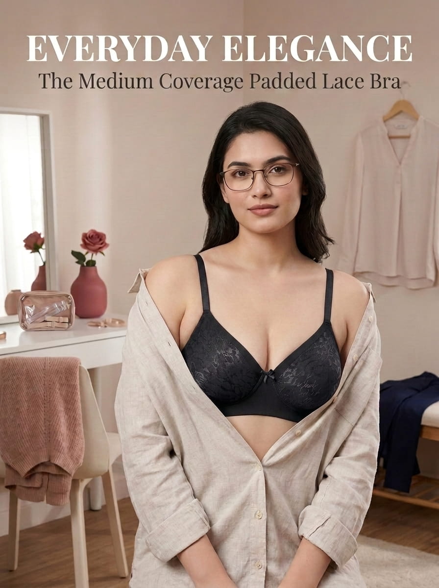 Medium Coverage Padded Lace Bra - B Cup