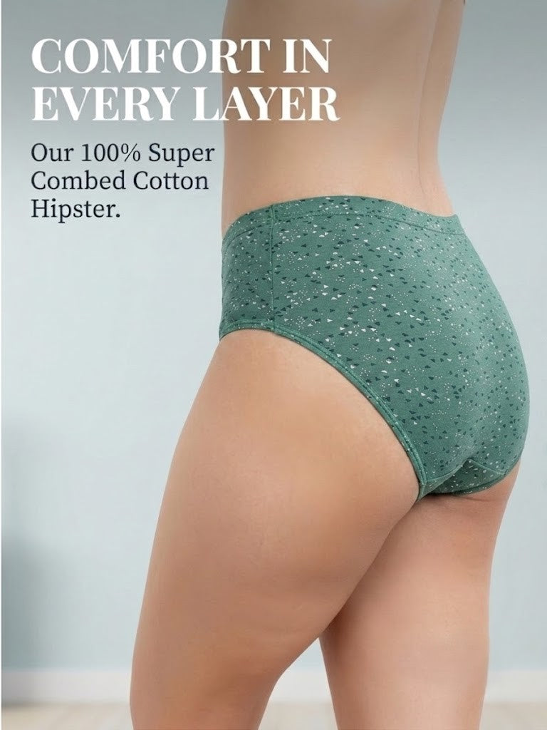 In Care Cotton Hipster Panty Combo – 3 Different Prints, Full Coverage, Pack of 3