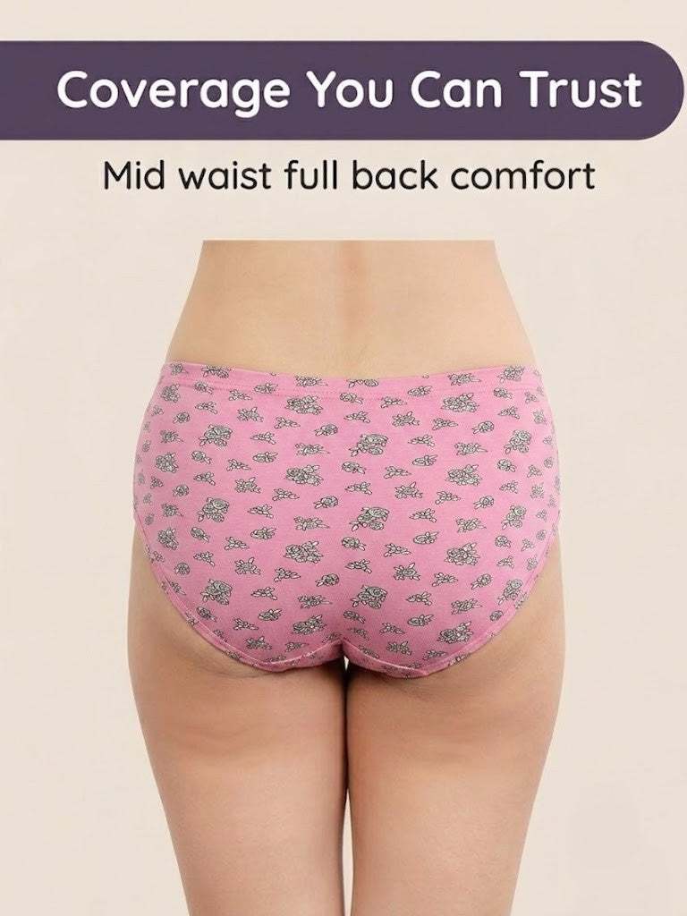 Cotton Hipster Panty Multipack for Women – Three Prints, M to 5XL, Pack of 3