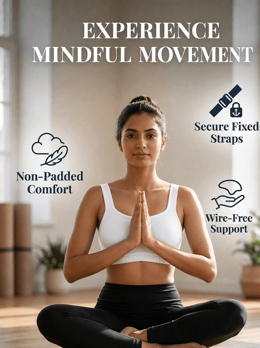 Non-Padded Sports Bra - Full Coverage, Secure Fit