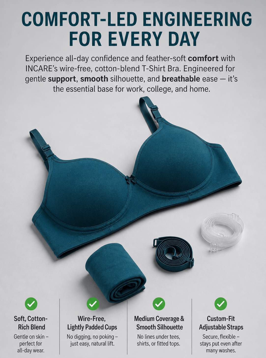 Everyday Padded T-Shirt Bra - B Cup, 4 Colours