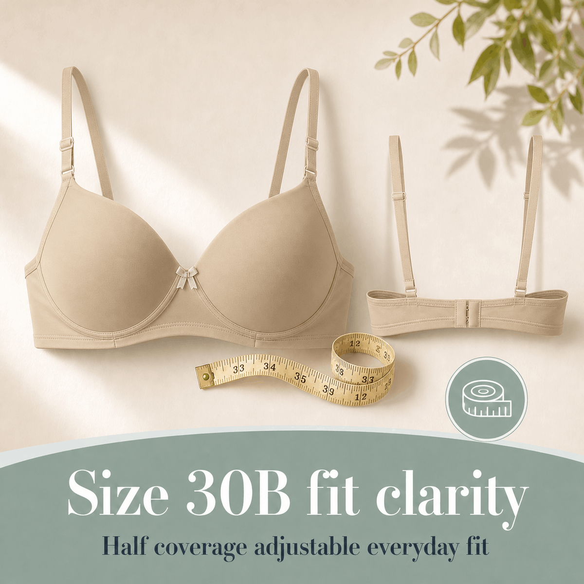 Half Coverage Padded T-Shirt Bra - B Cup