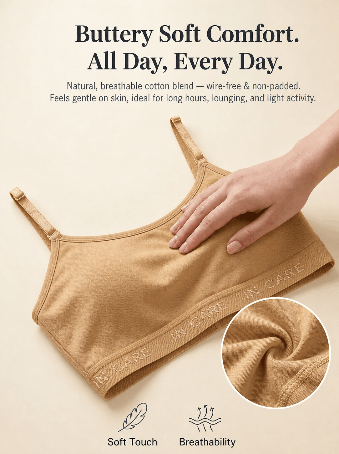 Wire-Free Slip-On Sports Bra - Full Coverage