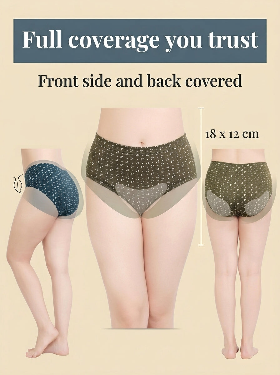 In Care Cotton Hipster Panty – Soft Waistband, Full Coverage, Pack of 3