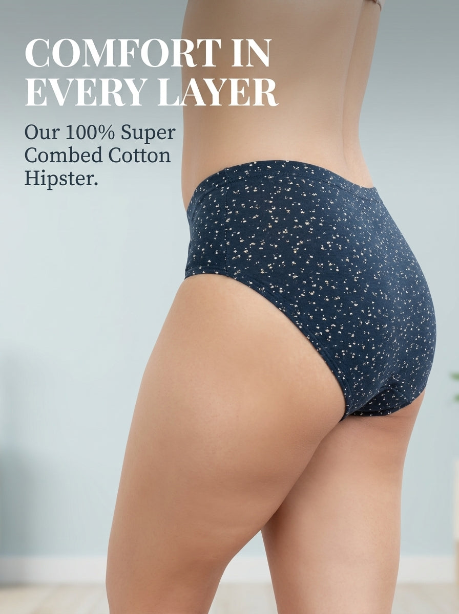 Cotton Hipster Panty Combo – 3 Different Prints, Pack of 3