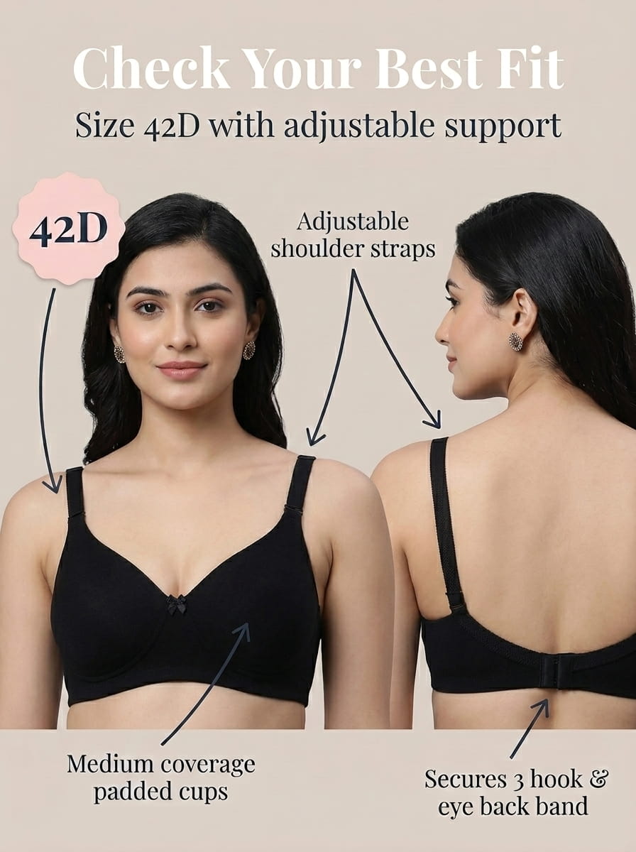 Seamless Padded T-Shirt Bra - C Cup in Skin, Black & White