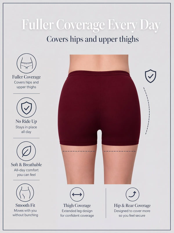 In Care Cotton Hipster Boyshorts | Full Coverage | Pack of 3