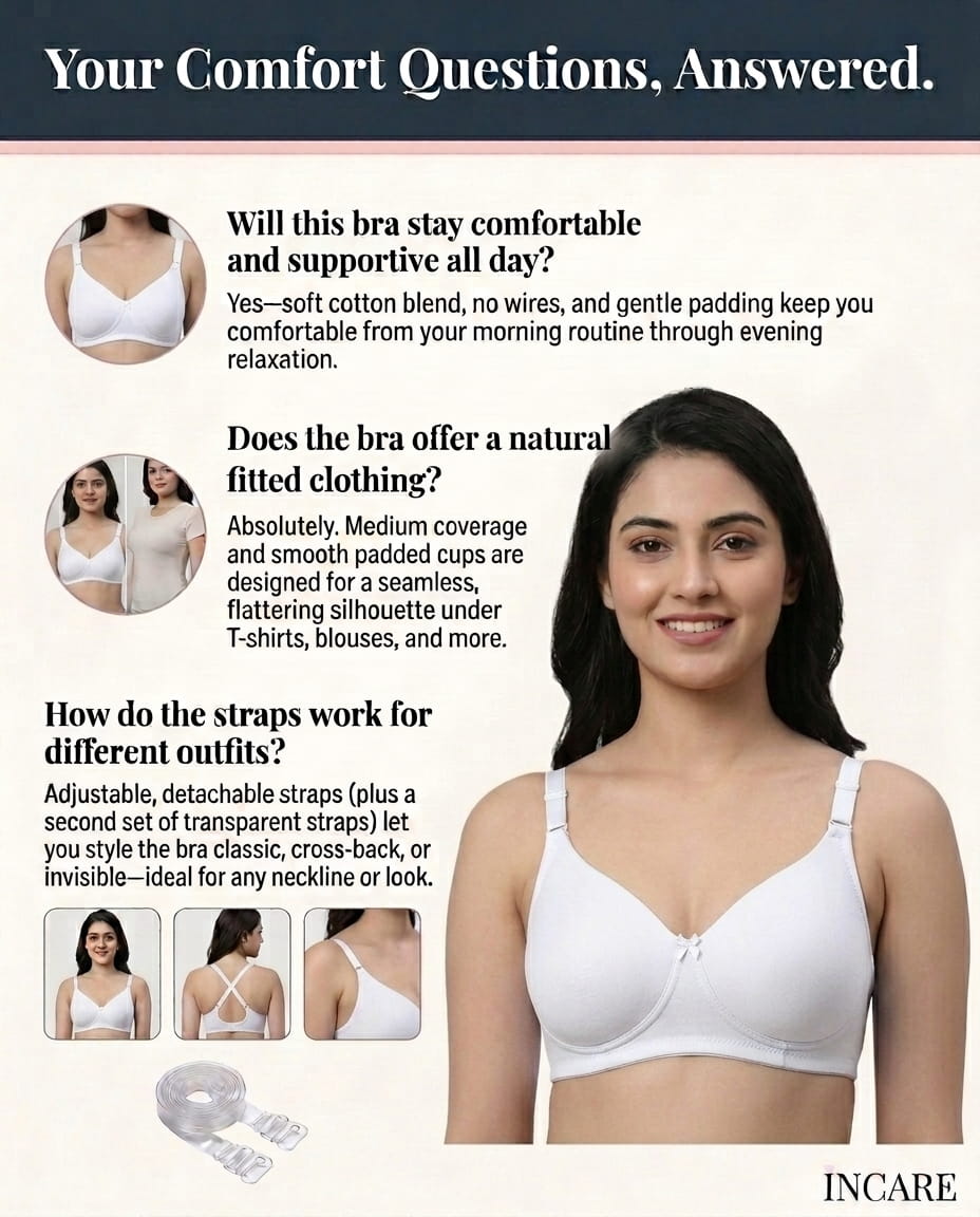 Seamless Padded T-Shirt Bra - C Cup in Skin, Black & White