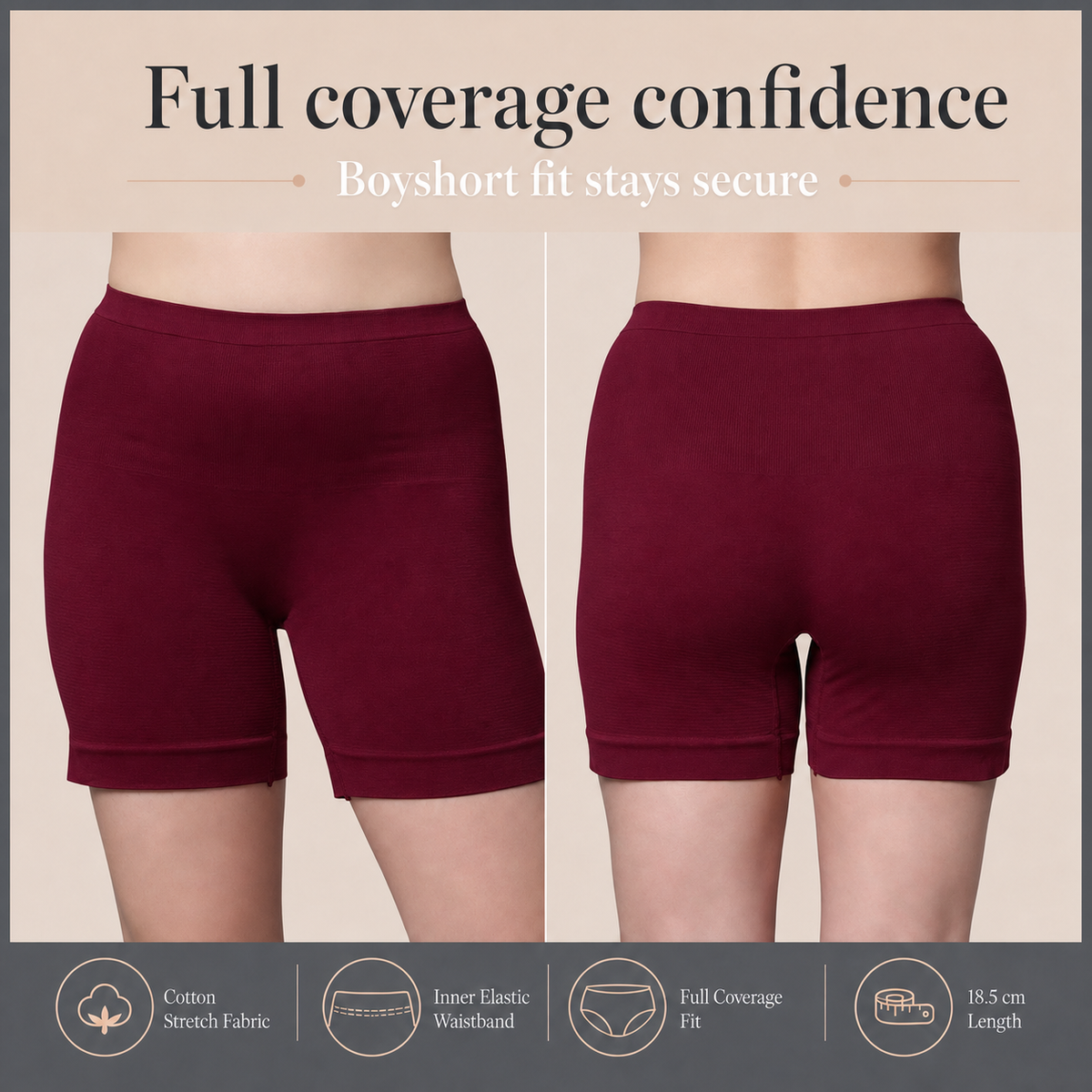 Stretchable High Rise Boyshorts | Free Size Micro Fabric Panty Boyshort