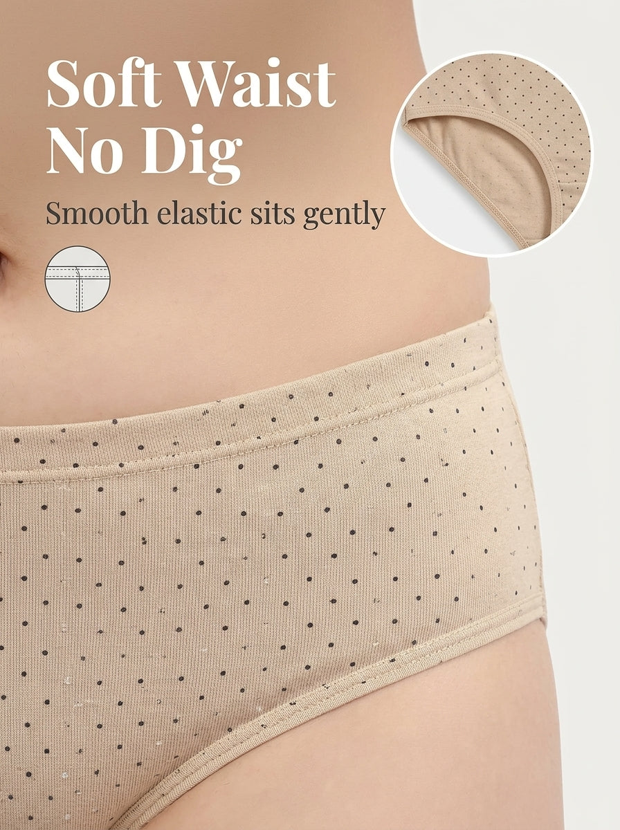 Cotton Hipster Panty Combo – Nude, Mauve & Espresso, Pack of 3