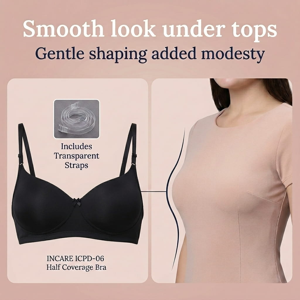 Half Coverage Padded T-Shirt Bra - B Cup