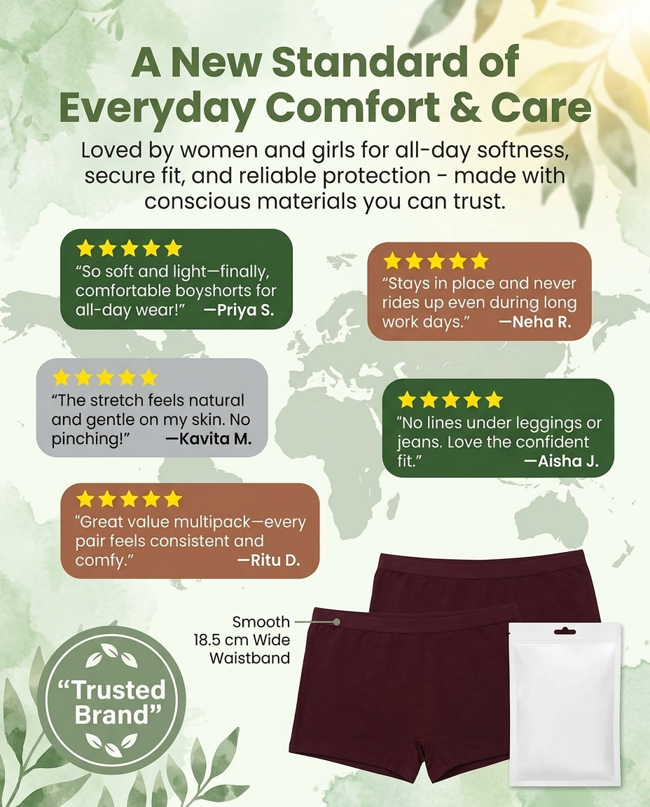 In Care Cotton High Rise Boyshorts | Inner Elastic | Full Coverage