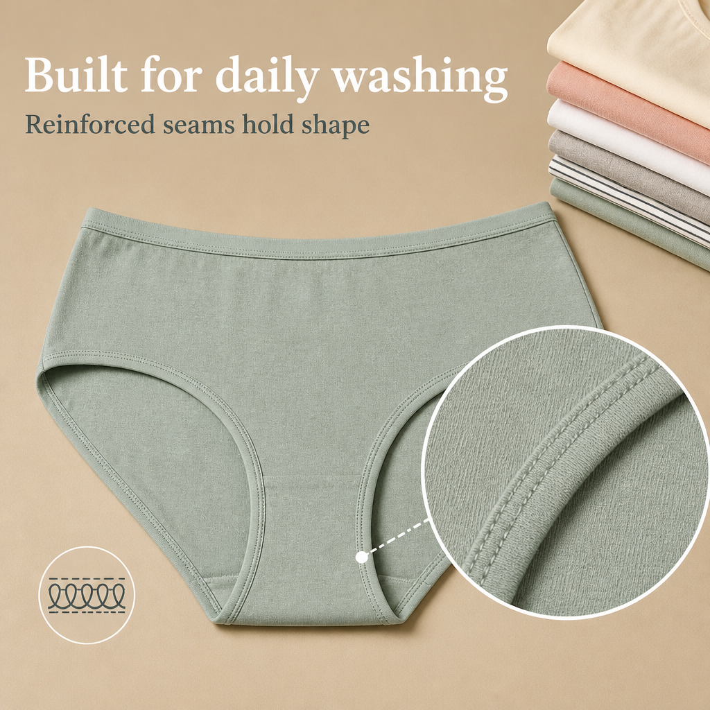 In Care Women's 100% Cotton Mid-Rise Hipster Panties, Pack of 3